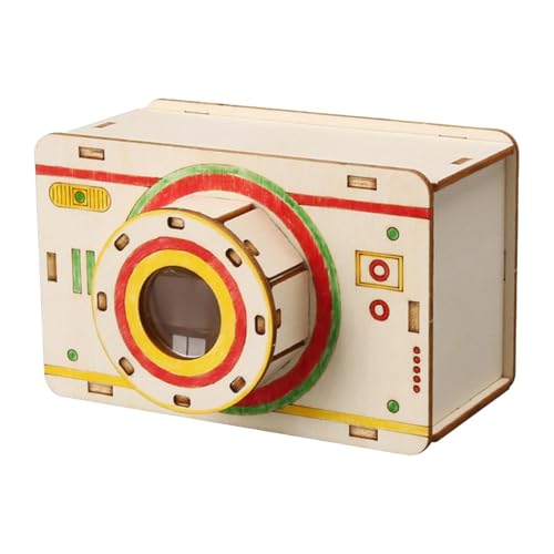 GUOOL 子供用DIYカメラモデル科学キット。子供の実践実験用物理モデル。プロ仕様の頑丈な木製構造。