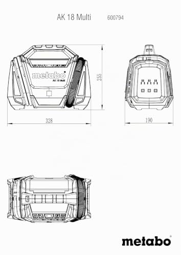 Perceuse visseuse METABO AK 18 Batterie Li ion 18V 3Ah Puissance de démarrage - vue 3