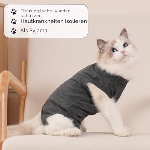 Axcimond Katzen-Genesungsanzug, Körperanzüge für medizinische Behandlung, chirurgische Katzen, Anzüge, Kätzchen-Body nach Operationen, Einteiler, Operationen, Genesungsanzug, Katzenkleidung nach
