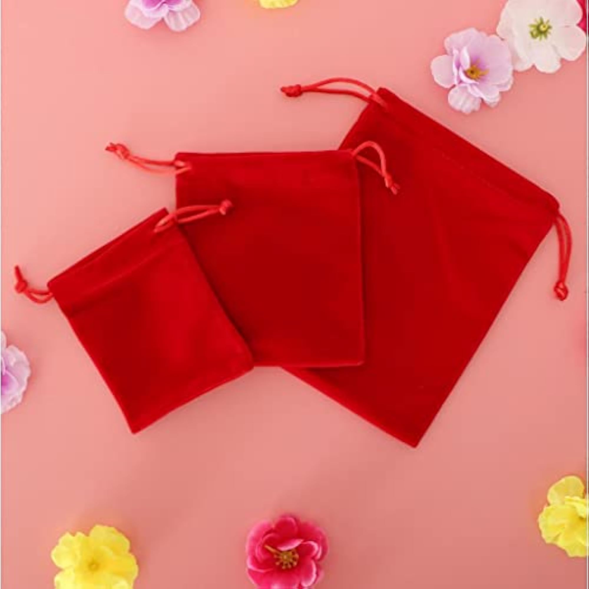 5 Pieces Velvet Drawstring Pouch Bags for Wedding Favors