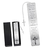 Marcapáginas de metal de la Biblia española, marca cristiana para lectura
