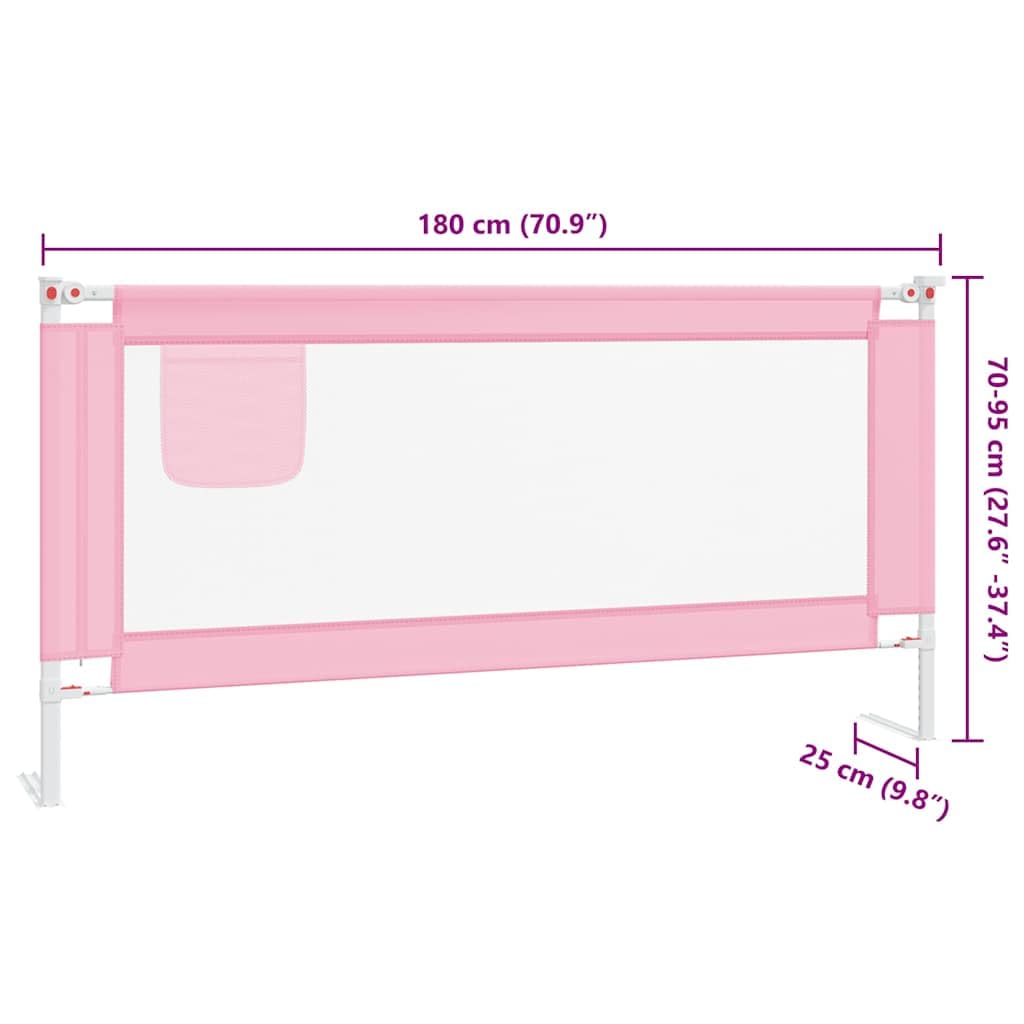 Generisch Kleinkind-Bettschutzgitter Rosa 180x25 cm Stoff,Baby & Kleinkind,Babysicherheit,Baby-Bettschutzgitter,10204