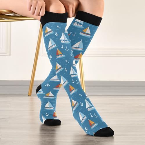 Image of Wusikd Cats Compression Socks for Women and Men Circulation Cute Long Socks for Athletic Running 1