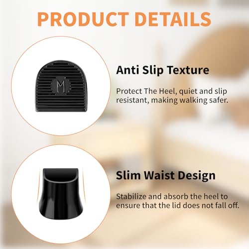 Image of Heel Caps for High Heels,Heel Covers for High Heel Shoes,4 Sizes (XX /XS /S /M) High Heel Protectors,Stiletto Heel Caps for Shoe Repair Grass Wedding Gravel Wetland Outdoor Activities(8 Pairs)