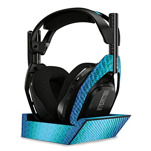 Image of MightySkins Carbon Fiber Skin Compatible with Astro A50 Wireless Headphones + Base Station (Gen 4) - Blue Vintage | Protective, Durable Textured Carbon Fiber Finish | Easy to Apply | Made in The USA
