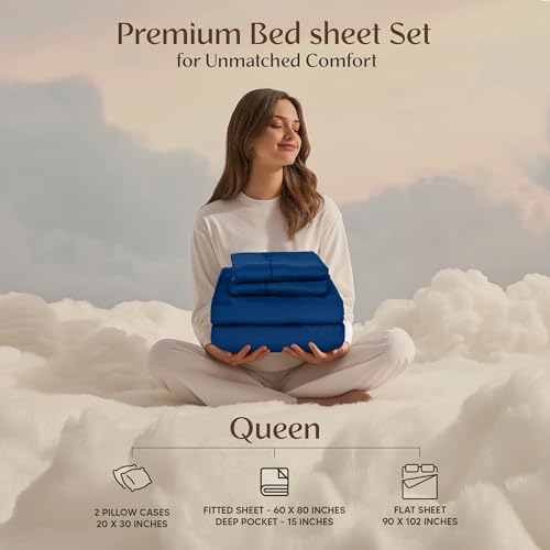 image for Utopia Bedding Queen Sheet Set – 4 Piece Bed Sheets for Queen Size B