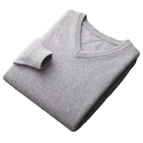 Vogrtcc Pull en Cachemire À Col en V pour Hommes, Pull-Over Tricoté Décontracté d'affaires