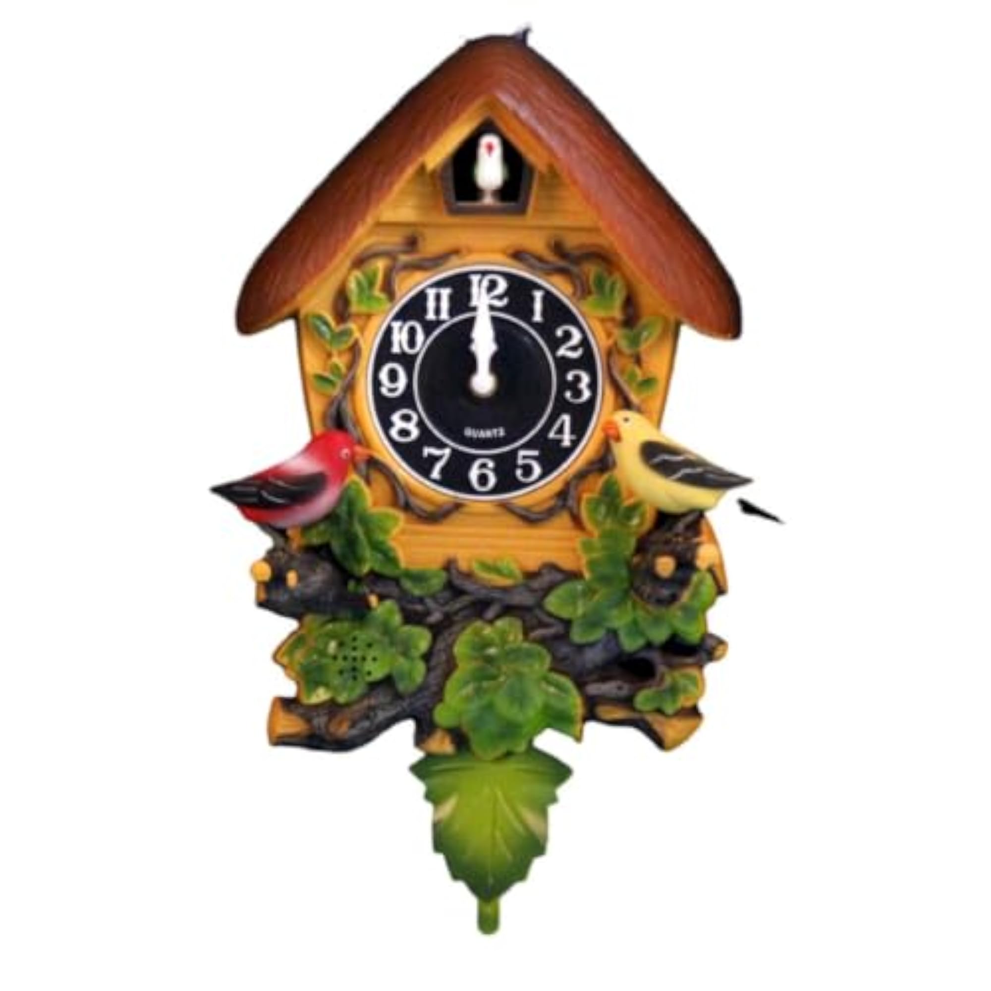 Quartz Cuckoo Clock with Pendulum, Analog Sound-Controlled