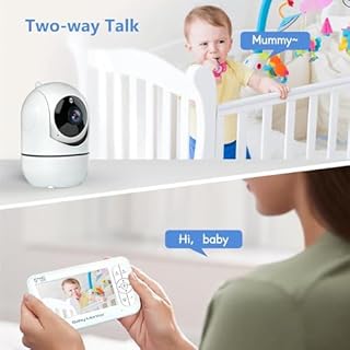 TEKXDD Baby Monitor No WiFi - with Camera, 5'' IPS Screen, 1000ft Range, Remote Pan Tilt Zoom, Night Vision, 2-Way Audio, Temperature Display, Long Battery Life - Safe Baby Camera Monitor