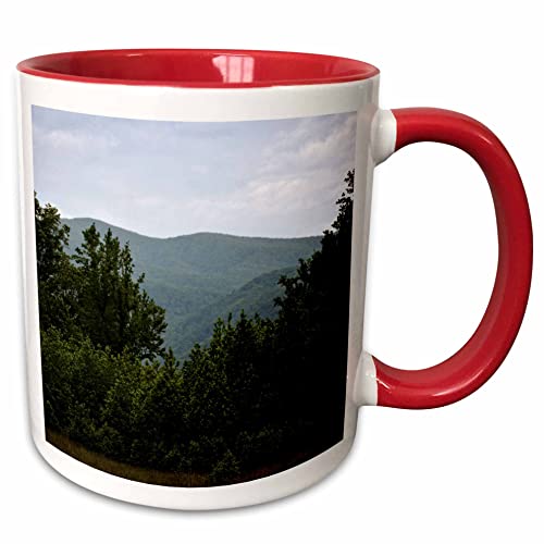 3dRose Mountains at Cades Cove is scene in Smoky 11oz Two-Tone Red Mug