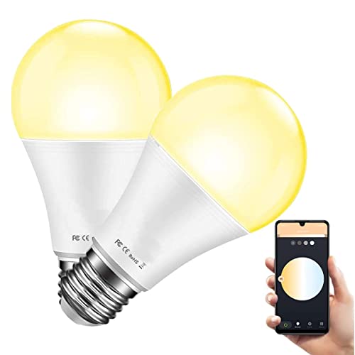 oniroview Lampadine Led Smart Compatibili Alexa Google WiFI Intelligente E27 10W Dimmerabile Luce Calda 2700K Bianco Regolabile (2)