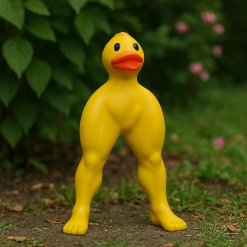Estatua decorativa pato muscular de resina 3D miniatura 4