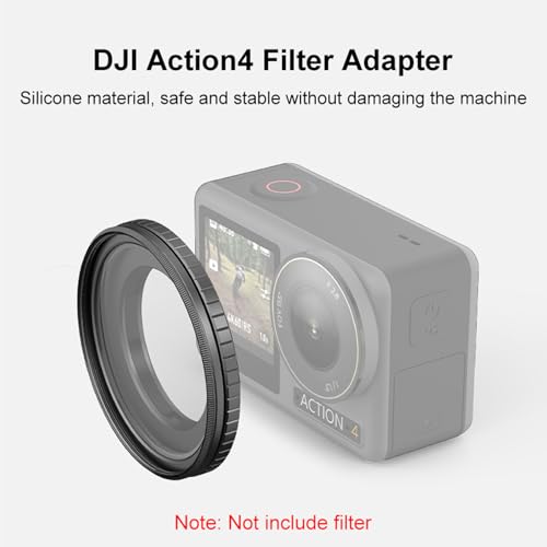 49mm Lens Filter Adapter Ring for DJI Action 4 Action Camera, Snap On Lens Adapter Ring Camera Filter Accessories