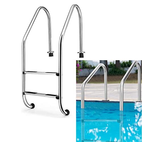 Escalera para piscina de acero inoxidable con 2 peldaños antideslizantes