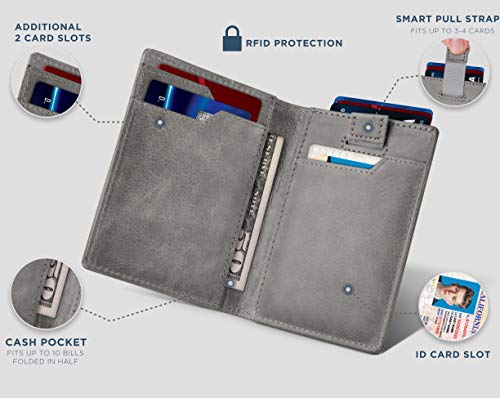 Image of SERMAN BRANDS Wallets for Men Slim Mens leather RFID Blocking Minimalist Card Front Pocket Bifold Travel Thin