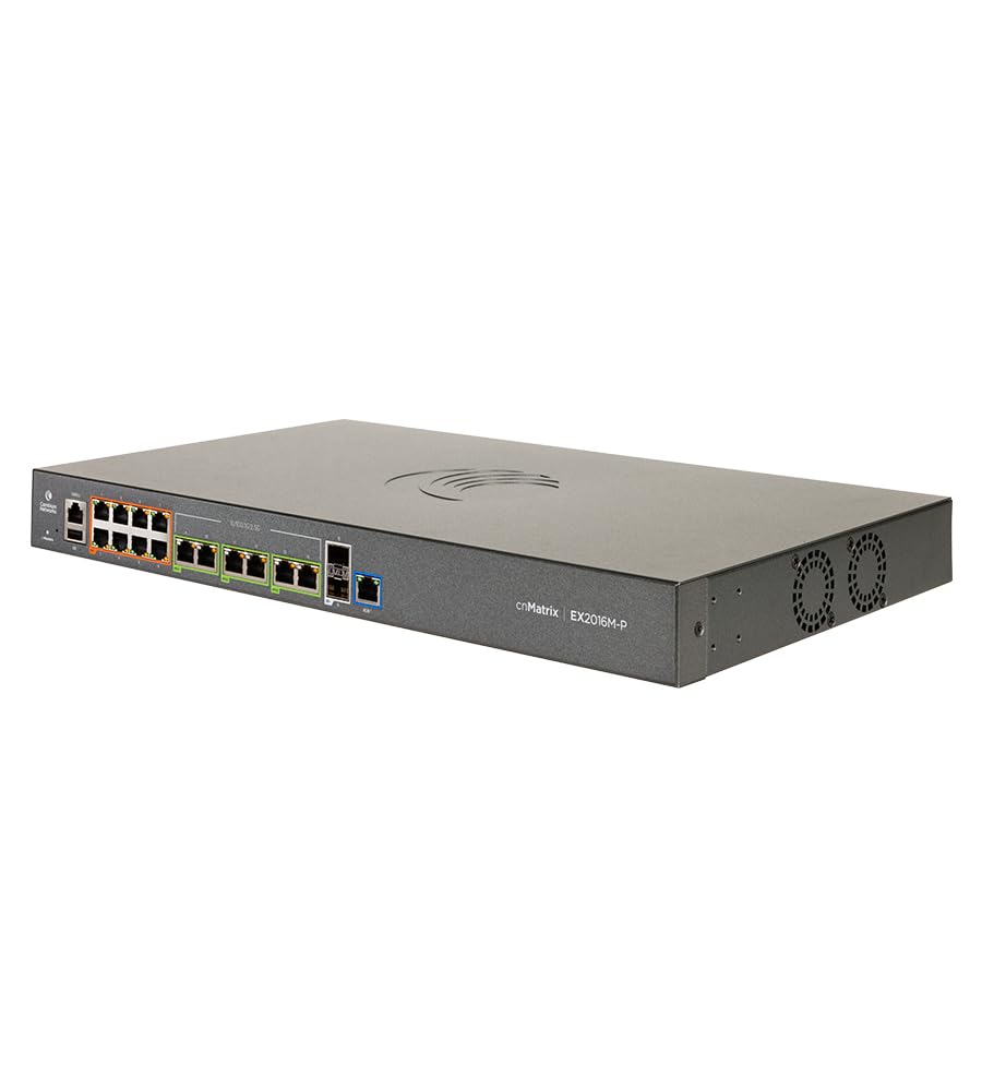 Cambium Networks cnMatrix EX2016M-P, inteligentny przełącznik Ethernet PoE, 8x1G+6x2.5G+2xSFP+, bez kabla PWR