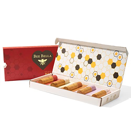 Bee Bella Lip Balm Holiday Gift Box, Cherry, Lavender Vanilla, Va...