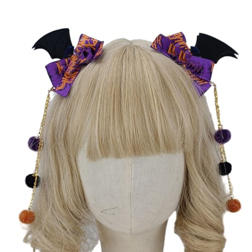 2PCSハロウィーンヘアクリップデビルヘアピンパーティーヘアバレットファスナーフレンチヘアボウヘアアクセサリー女性の女の子のためのハロウィーンヘアクリップ