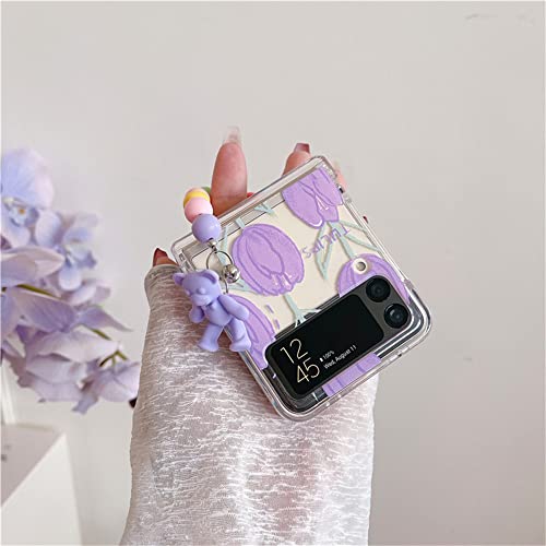 Coque Samsung Galaxy Z Flip 3 perle fleur tulipe antichoc