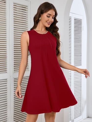 Image of Heymoments Women's Summer Short Sleeve Dresses Casual T-Shirt Flowy Tunic Ladies Beach Sundress