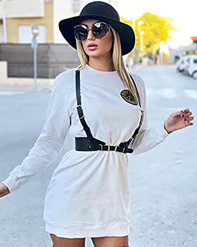 Punk Leather Body Harness For Women, Adjustable Body Chain Belt Rave Party Accessories #TOP1