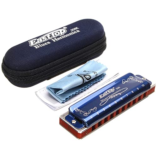 Harmonica T008k 10 trous Harmonica Blues Édition limitée diatonic instrument de harpe bleu a B C D E F G clé avec… - Les Beatles, Paul McCartney, John Lennon, RIngo Starr, George Harrison Harmonica T008k 10 trous Harmonica Blues Édition limitée diatonic instrument de harpe bleu a B C D E F G clé avec… – Image 4