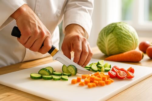 Image of Wizbiz Premium Multi-Purpose Chef Knife for Kitchen | Sharp Stainless Steel Blade with Ergonomic Black Handle | Vegetable, Fruit, Meat & Bread Cutting Knife | Ideal for Home, Hotel & Restaurant Use