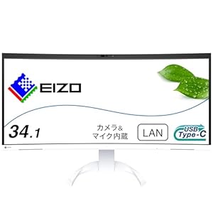 EIZO FlexScan Mit FlexStand LED-Monitor Curved 86,4 cm 34" 34.1" sichtbar 3440 x 1440 UWQHD IPS 300 cd/m² 1000:1 5 ms 2xHDMI DisplayPort USB-C Lautsprecher weiß