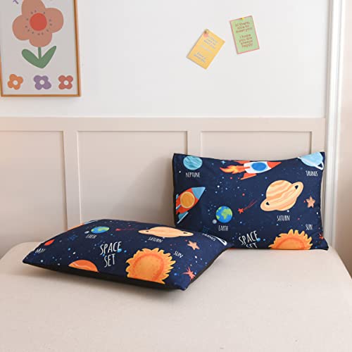 Ntbed Galaxy Space Comforter Set For Boys Girls Kids Rocket Planet Lightweight Microfiber Bedding Sets(Blue,Twin) #TOP5