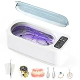 Ultrasonic Cleaner, 55kHz High-Frequency Ultrasonic Jewellery Cleaner with UV Function, 350ML Silver Cleaner for Jewellery with LED Display, 4 Smart Modes for Necklaces, Watches, Glasses and More
