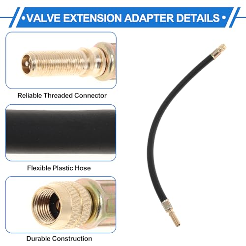 Image of Motoforti 1set 135 Degree Copper Tire Valve Extension with Flexible Plastic 350mm Tyre Valve Inflation Adapter for Car Motorcycle RV Truck Bike