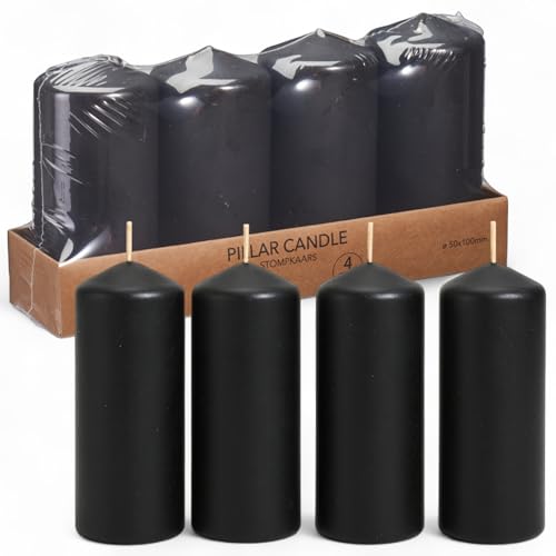 MIJOMA Stumpenkerzen Set 4-teilig – hochwertige durchgefärbte...