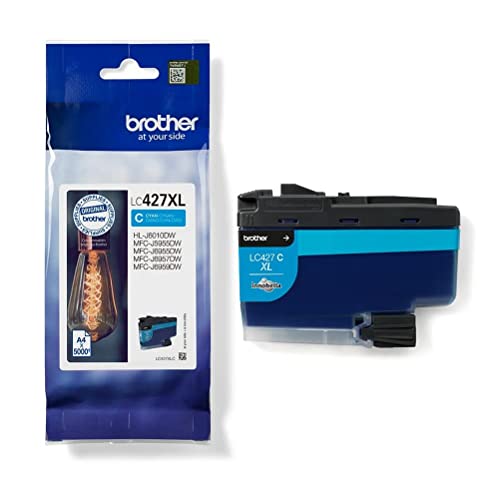 Brother LC427XLC Cartuccia Inkjet Originale| fino a 5000 pagine| per stampanti MFCJ5955DW / MFCJ6955DW / HLJ6010DW| Ciano
