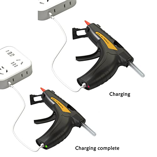 Conjunto de pistola de cola quente elétrica de lítio USB com 50 unidades de bastões de cola 07 * 150