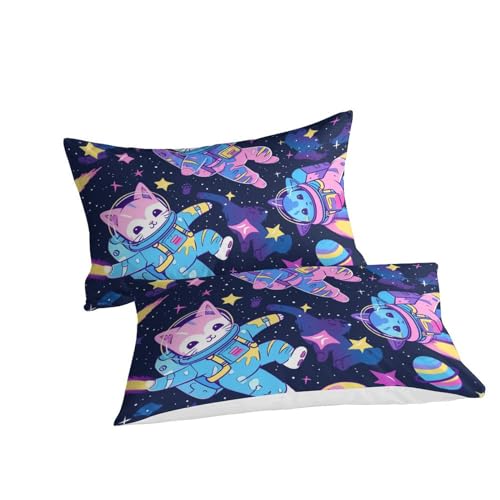Housse de couette astronaute 3D 200x200cm en microfibres avec 2 taies - 3