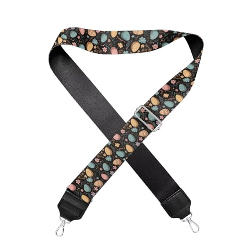 Image of Halloween Handbag Strap Canvas Purse Strap Colorful Bat Black Shoulder Strap Multicolor Bats Replacement Strap
