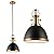 JONATHAN Y JYL9535A Homer 10" 1-Light Modern Industrial Iron LED Dome Pendant, Bohemian, Classic, Cottage, Farmhouse, Industrial, Rustic, Transitional, Dining Room, Kitchen, Foyer, Black/Brass Gold