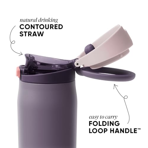 Simple Modern Mesa Loop Water Bottle with Straw | 24oz Cup Holder Friendly Insulated Stainless Steel Bottles for Travel, Sports and School | Iris Sage
