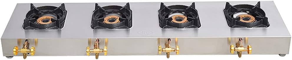 Gas Cooktop Commercial Medium-Pressure Liquefied Gas Stoves, 2/3/4/6/8 Burner Stove, Infinitely Adjust The Electronic Ignition