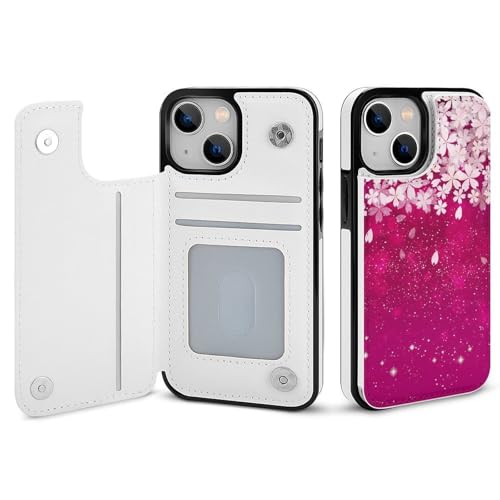 適用 iPhone15Pro用ケース 手帳型 桜 サクラ 和柄 和風 スマホケース カード収納 スタンド機能 アイフォン15Proケース 耐衝撃 PUレザー カバー 財布型 Case