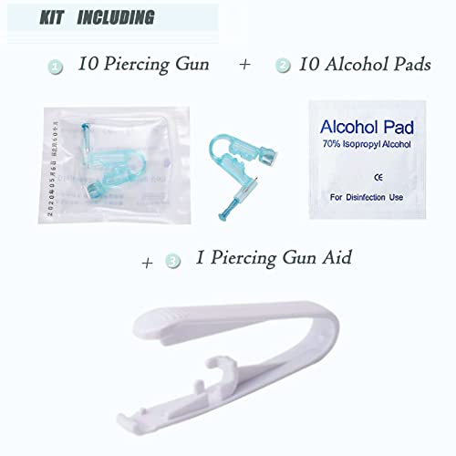 Ear Piercing Gun Kit-NAQASE 10pcs Disposable Self Ear Piercing Gun with Built-in Ear Stud and 1Pcs Piercing Gun Aid Safety Ear Piercing Gun Kit Tool For Ear Piercing Supplies - Thumbnail 6