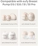 Eufy Diaphragme original (2-Pack) pour pompe à sein portable E10/S1/S1 Pro, Silicone de qualité alimentaire, règlement d'aspiration, facile à nettoyer et à installer