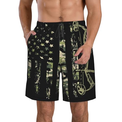 Ecuador American Flag Men's Beach Shorts Quick Dry Swim Shorts with Pockets Hawaii Board Trunks