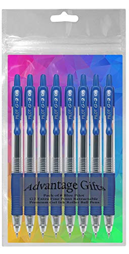 Bolígrafos Premium de Gel Retráctiles G2 Azul Pack 8 miniatura 3