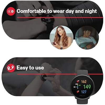 POLAR Ignite 2 Series Water Resistant Smartwatch with GPS, Heart Rate Monitoring, Sleep Analysis and Personalized Fitness Tracking, S-L, for Men or Women, Black