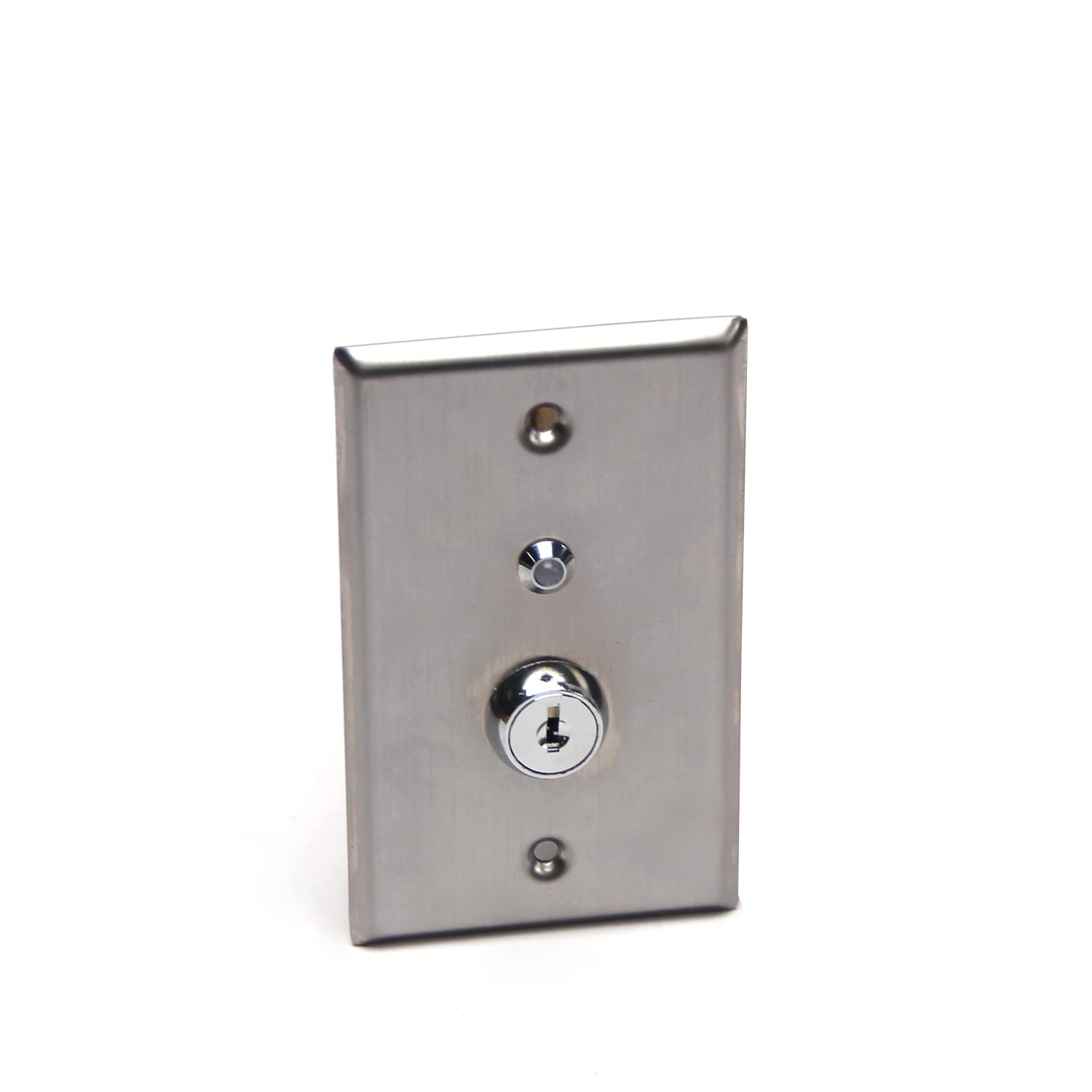 Fielect Key Switch On-Off Exit Switches Emergency Door Release SPST for Access Control Panel Mount DC 12V Red Green LED Indicator 52 * 36mm 1pcs
