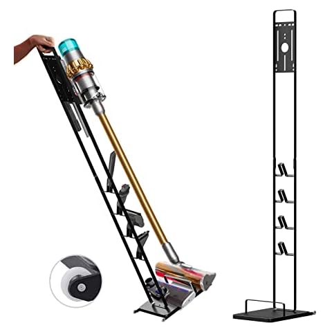 Foho Vacuum Stand Compatible for Dyson V15 V11 V10 V8 V7 V6 with Wheels,Metal Storage Bracket Stand Holder Compatible for Dyson Handheld Cordless Vacuum Cleaners & Accessories & Attachments Cover