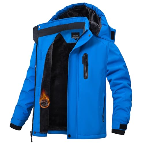 Image of Winter Jacket for Boys and Girls Waterproof Ski Jacket Winter Snow Coat Hooded Fleece Windproof with Zip Pockets