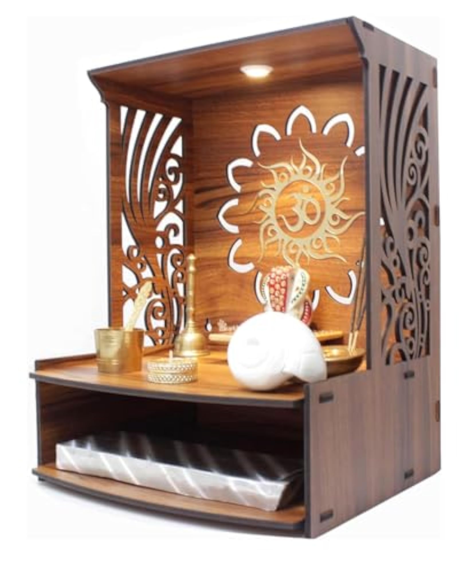 Om Surya Design Pooja Mandir for Home Temple
