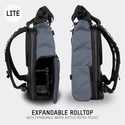 Image of WANDRD PRVKE Lite: Weather-Resistant Travel & Camera Backpack with Laptop Sleeve, Quick Side Access, Clamshell Opening - Ideal Photography & Travel Bag (Aegean Blue)